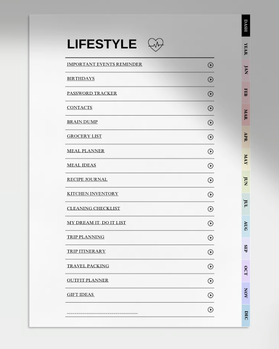 Lifestyle iPad Planner